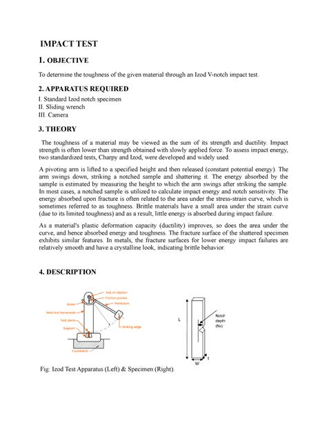 objective of izod impact test|izod impact test procedure pdf.